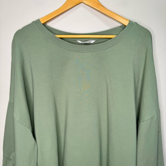 Pennington's Green Crew Neck Sweatshirt Lace Embroidered Sleeves Size 4x Casual - Picture 4 of 9
